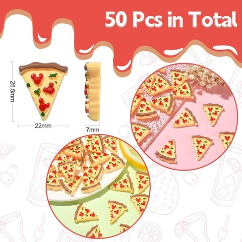 LiQunSweet 50 Pcs Imitation Food Triangle Pizza Flatback Nohole Beads Charms for DIY Craft Decoration in Kuwait