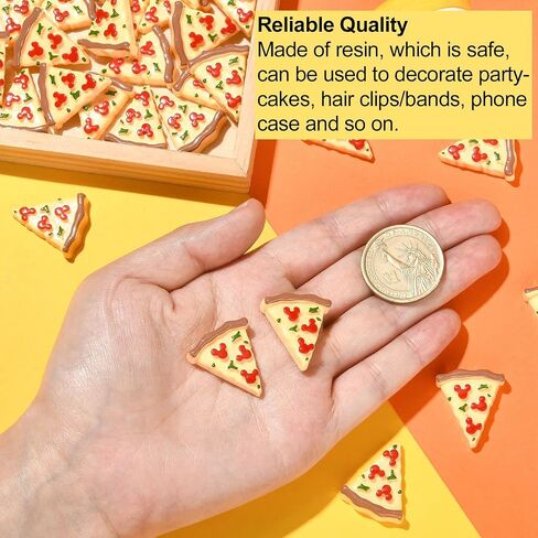 LiQunSweet 50 Pcs Imitation Food Triangle Pizza Flatback Nohole Beads Charms for DIY Craft Decoration in Kuwait
