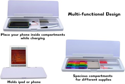 Dry Erase Desktop Glass Whiteboard with Storage, to-do List Memo Notepad for Desk Computer, Caddy Organizer Keyboard Stand, Phone and Tablet Holder for Home, Office, and School Supplies 16X7X2 inches in Saudi Arabia