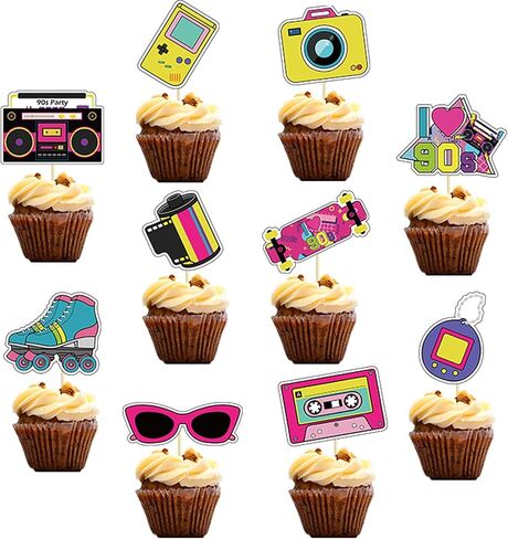 لوازم حفلات التسعينيات - مجموعة ديكورات حفلات العودة إلى التسعينيات، بما في ذلك لافتة عيد ميلاد سعيد، ودوامات معلقة، ورايات عناصر التسعينيات، والأطباق، والأكواب، والمناديل، وأدوات المائدة، ومفارش المائدة، والبالونات - تكفي 20 شخصًا in Kuwait