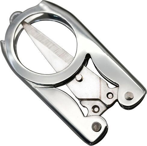 Folding Scissors, Safe Portable Travel Scissors, Stainless Steel Mini Folding Scissors for Outdoor Activities, Travel, Family, School, Fishing, Tailoring, Gift Giving (Silver) in Saudi Arabia
