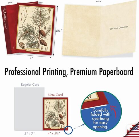 The Best Card Company - Box of 10 Holiday Note Cards - Christmas Cards Assorted, Xmas Trees and Landscapes (4 x 5.12 Inch) - Pining for Christmas M10011XS in Kuwait
