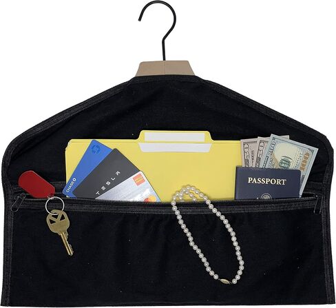 Hanger Diversion Safe Inside Pocket – Extra-Wide Zippered Opening to Hide Money Stash Jewelry Documents - Hidden Closet Safe for Home, Travel, Office, Dorm (Lockable Hanger Safe) in Saudi Arabia