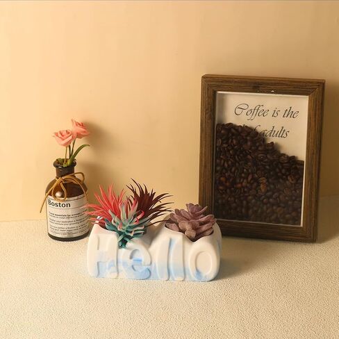 Silicone Planter Molds for Concrete, Succulent Plant Pot Resin Molds Jewelry Storage Box Epoxy Mold Trinket Box Casting Mold for DIY Homemade Ornaments (Familia) in Saudi Arabia