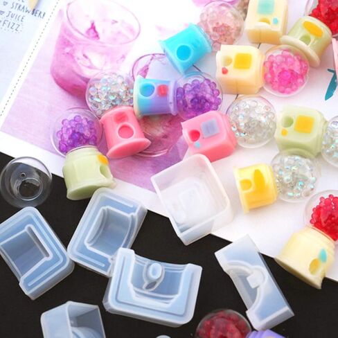 iSuperb Resin Molds Kit, Shaker Silicone Molds, Epoxy Jewelry Molds, 4 Twisted Egg Machine Mold, 5 Hollow Glass Ball, for DIY Jewelry Craft Making, Pendant, Keychain, Decorations (4 x Shaker Mold) in Saudi Arabia