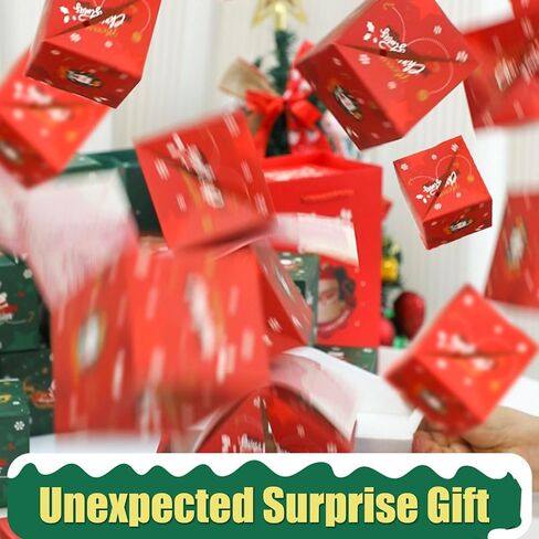 Christmas Surprise Gift Box Explosion for Money, Unique Folding Bouncing Red Envelope Gift Box with Confetti for Lover & kids (Christmas Elk) in Saudi Arabia