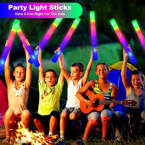 Hamzs 20 PCS Foam Glow Sticks with 3 Modes Colorful Flashing, Foam Light Up Sticks, LED Light Up Foam Sticks Flashing Glow Sticks Foam Glow Sticks for New Year, Wedding, Raves, Concert, Christmas in Saudi Arabia
