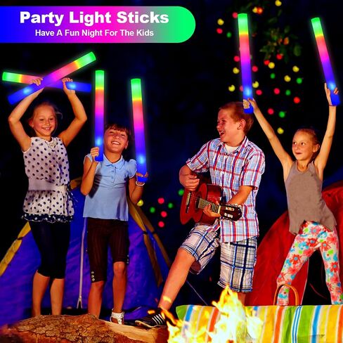 Hamzs 20 PCS Foam Glow Sticks with 3 Modes Colorful Flashing, Foam Light Up Sticks, LED Light Up Foam Sticks Flashing Glow Sticks Foam Glow Sticks for New Year, Wedding, Raves, Concert, Christmas in Saudi Arabia