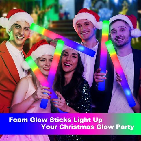 Hamzs 20 PCS Foam Glow Sticks with 3 Modes Colorful Flashing, Foam Light Up Sticks, LED Light Up Foam Sticks Flashing Glow Sticks Foam Glow Sticks for New Year, Wedding, Raves, Concert, Christmas in Saudi Arabia