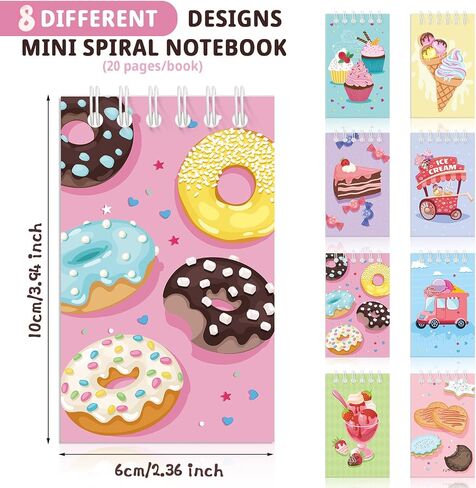 Zonon 24 Pack Mini Ice Cream Spiral Notebook Ice Cream Party Favors Kids Pocket Notepads Mini Ice Cream Notepads Gifts Bulk for Birthday Party Favors Supplies School Teacher Classroom Gifts in Saudi Arabia