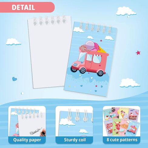 Zonon 24 Pack Mini Ice Cream Spiral Notebook Ice Cream Party Favors Kids Pocket Notepads Mini Ice Cream Notepads Gifts Bulk for Birthday Party Favors Supplies School Teacher Classroom Gifts in Saudi Arabia