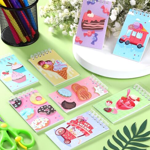 Zonon 24 Pack Mini Ice Cream Spiral Notebook Ice Cream Party Favors Kids Pocket Notepads Mini Ice Cream Notepads Gifts Bulk for Birthday Party Favors Supplies School Teacher Classroom Gifts in Saudi Arabia
