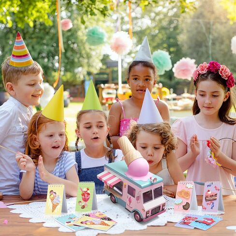 Zonon 24 Pack Mini Ice Cream Spiral Notebook Ice Cream Party Favors Kids Pocket Notepads Mini Ice Cream Notepads Gifts Bulk for Birthday Party Favors Supplies School Teacher Classroom Gifts in Saudi Arabia
