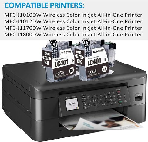 5-Pack Compatible LC401 Ink Cartridges Replacement for Brother LC401 XL BK/C/M/Y for Brother Printer MFC-J1010DW MFC-J1012DW MFC-J1170DW MFC-J1800DW (2 Black, 1 Cyan, 1 Magenta, 1 Yellow) in Kuwait