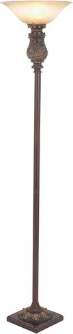 Deco 79 Metal Room Torchiere Antique Style Floor Lamp, Standing Lamp 15" x 15" x 70", Brown in Saudi Arabia