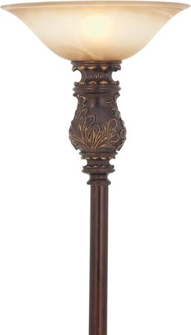 Deco 79 Metal Room Torchiere Antique Style Floor Lamp, Standing Lamp 15" x 15" x 70", Brown in Saudi Arabia
