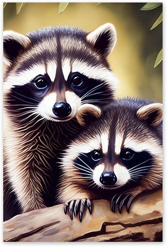 NSUAJOF Raccoon Diamond Painting Kits Raccoons Full Round Drill Adults Beginners DIY 5D Art Painting for Interior Decoration Home Wall Decor Gifts 12x16 Inch in Saudi Arabia