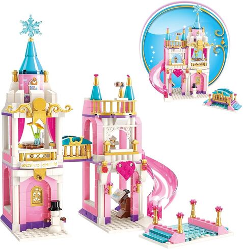 QMAN 6-12 Girl's Dream Home Building Blocks Kit Educational Toy, Build Girl's Bedroom Living Room Kitchen, 3 Building Methods (194 Pieces) in Saudi Arabia
