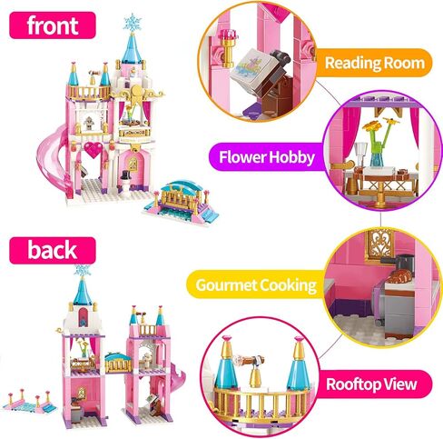 QMAN 6-12 Girl's Dream Home Building Blocks Kit Educational Toy, Build Girl's Bedroom Living Room Kitchen, 3 Building Methods (194 Pieces) in Saudi Arabia