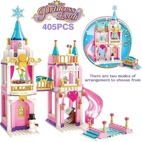 QMAN 6-12 Girl's Dream Home Building Blocks Kit Educational Toy, Build Girl's Bedroom Living Room Kitchen, 3 Building Methods (194 Pieces) in Saudi Arabia