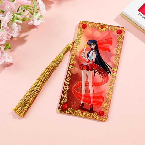 1pc Anime Female Warrior Bookmark - Sailor Cartoon Acrylic Cartoon Bookmarks for Fans Bookworms, Reading Marker Book Accessories, Holiday Gifts, Christmas Gifts (8PCS) in Saudi Arabia
