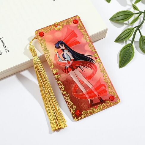 1pc Anime Female Warrior Bookmark - Sailor Cartoon Acrylic Cartoon Bookmarks for Fans Bookworms, Reading Marker Book Accessories, Holiday Gifts, Christmas Gifts (8PCS) in Saudi Arabia