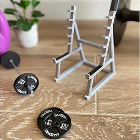 Miniature Dollhouse Barbell,Tiny Fitness Equipment Models,1: 12 Mini Dumbbells Model, Dollhouse Fitness Accessories,2Pcs in Kuwait