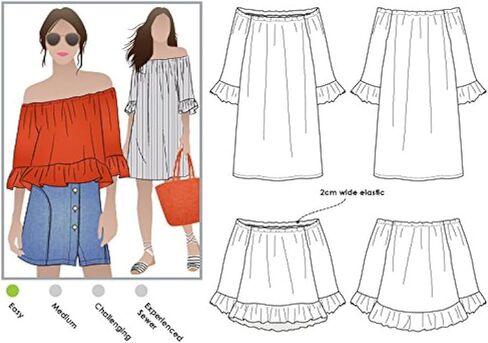نمط الخياطة المقوسة - بلوزة Ellie-Mae Tunic (المقاسات 04-16) in Saudi Arabia