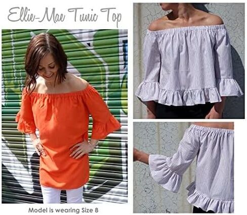 نمط الخياطة المقوسة - بلوزة Ellie-Mae Tunic (المقاسات 04-16) in Saudi Arabia