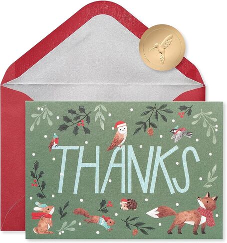 Papyrus Blank Holiday Thank You Cards Boxed with Envelopes, Woodland (12-Count) in Saudi Arabia