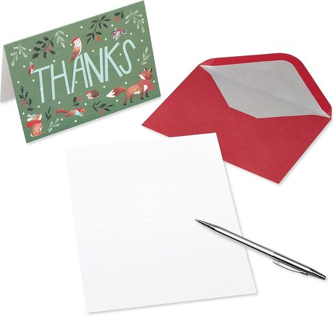 Papyrus Blank Holiday Thank You Cards Boxed with Envelopes, Woodland (12-Count) in Saudi Arabia