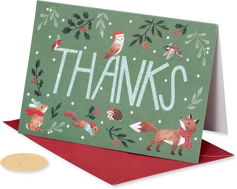 Papyrus Blank Holiday Thank You Cards Boxed with Envelopes, Woodland (12-Count) in Saudi Arabia