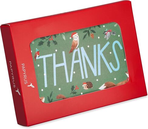 Papyrus Blank Holiday Thank You Cards Boxed with Envelopes, Woodland (12-Count) in Saudi Arabia