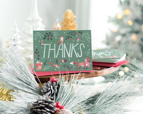 Papyrus Blank Holiday Thank You Cards Boxed with Envelopes, Woodland (12-Count) in Saudi Arabia