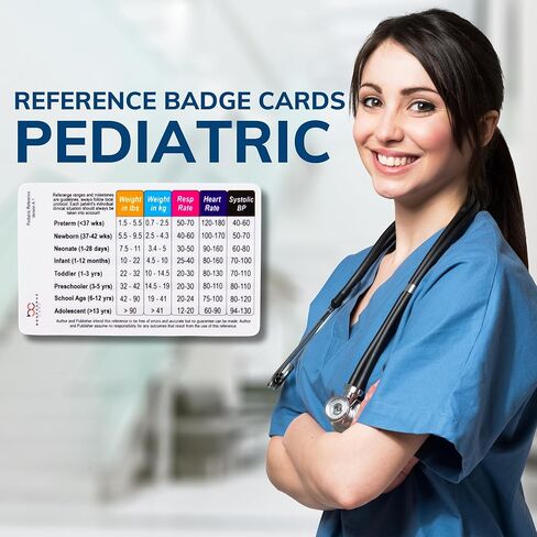 بطاقة شارة أفقية للعلامات الحيوية للأطفال ومراحل النمو لطلاب التمريض والمعالجين باللعب (طب الأطفال) in Saudi Arabia