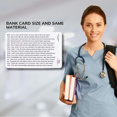 بطاقة شارة أفقية للعلامات الحيوية للأطفال ومراحل النمو لطلاب التمريض والمعالجين باللعب (طب الأطفال) in Saudi Arabia