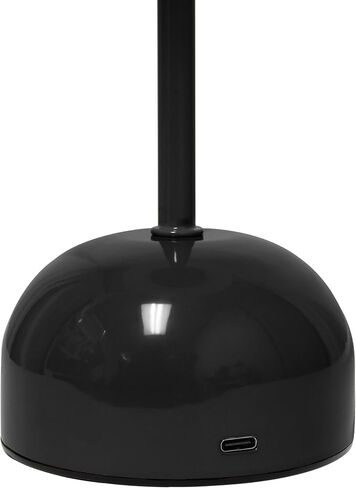 تصاميم بسيطة LD1069-BLK 11.8 بوصة مصباح LED يعمل باللمس على شكل فطر سحري، محمول وقابل لإعادة الشحن، أسود in Kuwait