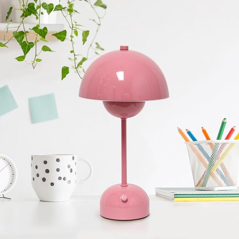 تصاميم بسيطة LD1069-BLK 11.8 بوصة مصباح LED يعمل باللمس على شكل فطر سحري، محمول وقابل لإعادة الشحن، أسود in Kuwait