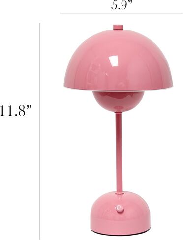 تصاميم بسيطة LD1069-BLK 11.8 بوصة مصباح LED يعمل باللمس على شكل فطر سحري، محمول وقابل لإعادة الشحن، أسود in Kuwait