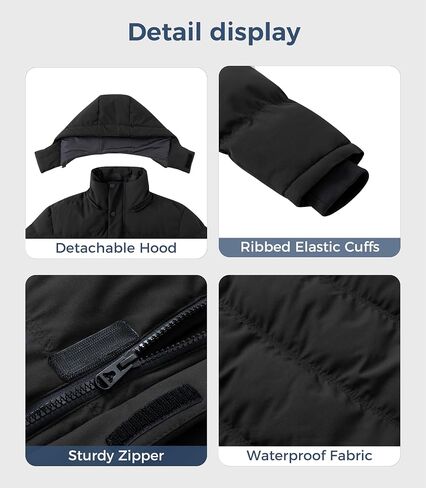 wantdo Men's Warm Winter Coat Waterproof Puffer Jacket Windproof Thicken Outwear in Saudi Arabia