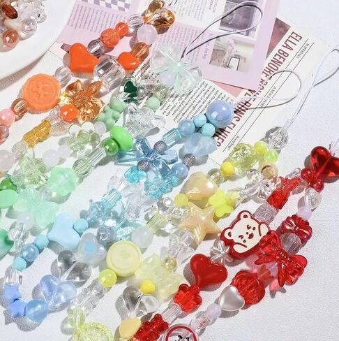240~280pcs Acrylic Assorted Beads, BetterJonny Cute Beads Mix Color Pastel Beads Flower Heart Butterfly Candy Beads Plastic Beads Bulk for Bracelets Jewelry Making DIY Crafts Necklaces in Kuwait