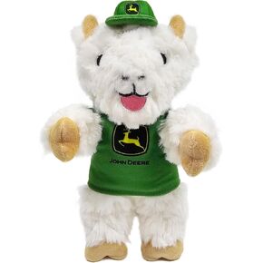 JohnDeere Goat Plush Toy for Dogs and Cats with Squeaker, Wearing a John Deere Jersey! Safe, Fun & Sporty Goat Shaped Dog Chew Toy, Interactive Pet Toy, Plush Teddy Bear for Pets