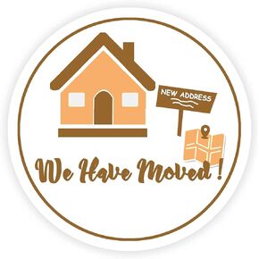 We Have Moved Stickers,Self-Adhesive New Address Envelope Seals,1.5 Inch Change of Address Moving Announcement Label Sticker,160 Pcs per Pack