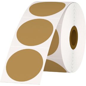 2 Inch Round Thermal Labels Brown Direct Thermal Labels All-Purpose Thermal Printer Labels for Custom Logo Stickers, Barcode Labels, QR Code Labels and Small Business