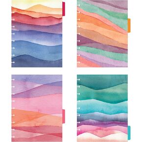 Avery Planner Dividers for Happy Planner 9-disc Classic Size Planners, 4-Tab Set, Amy Tangerine Watercolor Design, 1 Set (25497)