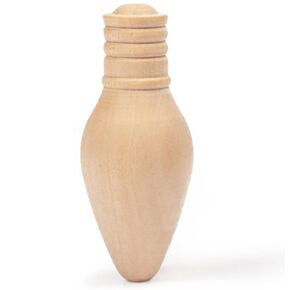 Pinehurst Crafts Unfinished Wooden Christmas Light Bulb, 2-1/8 Inch Tall (7/8 Inch Thick), Pack of 8