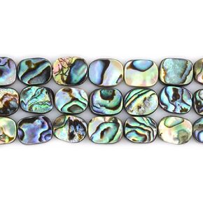 Natural 18mm Abalone Shell Flat Rectangle Beads Strand 16 Inch Jewelry Making Beads