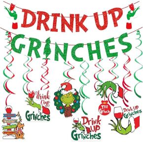 Red and Green Merry Birthday Banner Christmas Birthday Decorations Christmas Theme Birthday Decorations Birthday Christmas Party Decorations for Birthday Christmas Birthday Party Supplies