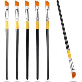 Acrylic Paint Brushes Angled Flat Art Brush Set Small Artist Paint Brushes for Acrylic Craft, Watercolor, Oil, Gouache, Face Body Detail Painting for Adult(6 Pieces,1/2 Inch)