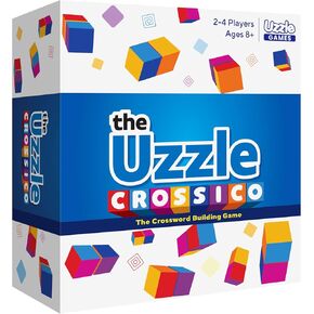 Crossico by Uzzle Games - Family Games for Children & Adults, Crossword Puzzle Word Games - A Thrilling Classic Game with a Twist, 2-4 Players, for Ages 8+
